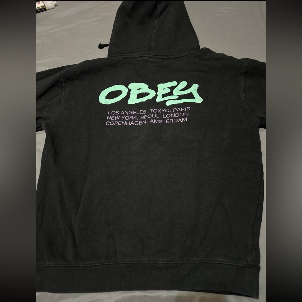 Black Obey Hoodie Size Medium